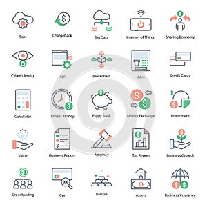 Cloud Technology flat Icons Pack