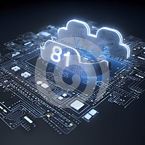 Cloud Technology illustration concept.High-speed connection data analysis