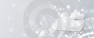 Cloud technology. Integrated digital web concept background
