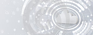 Cloud technology. Integrated digital web concept background