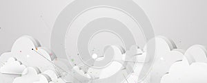 Cloud technology. Integrated digital web concept background
