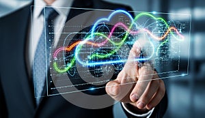 Cloud technology interface with digital cloud.