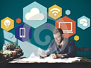 Cloud Technology Internet Online Graphic Concept