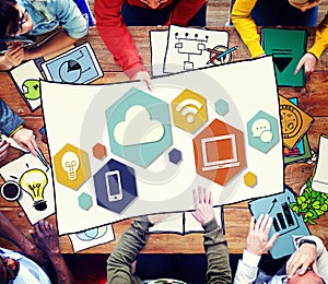 Cloud Technology Internet Online Graphic Concept