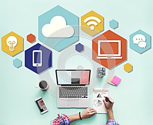 Cloud Technology Internet Online Graphic Concept