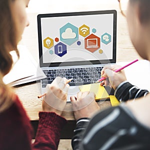 Cloud Technology Internet Online Graphic Concept