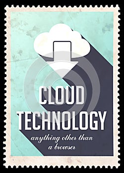 Cloud Technology on Light Blue in Flat Design.