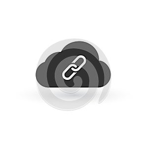Cloud Technology Link Hyperlink Vector Icon Illustration isolated on white background