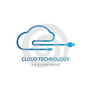 cloud technology logo vector