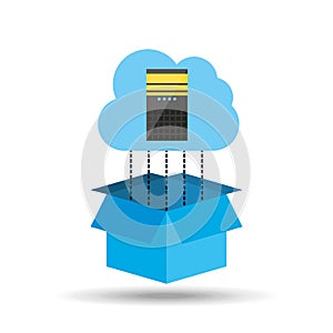 cloud technology tower cpu connected design