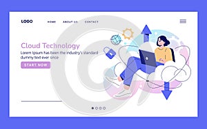 Cloud Technology Vector Illustration with