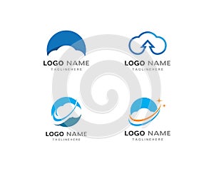 cloud technology vector logo template