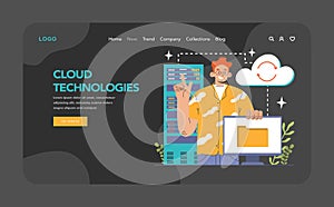Cloud technology web banner or