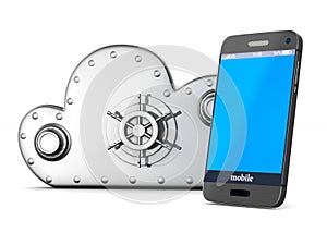 Cloud technology on white background. Isolated 3D