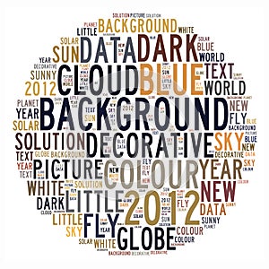 Cloud text globe shape