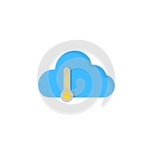 Cloud thermometer icon. Simple line, outline vector of two color weather icons for ui and ux, website or mobile application