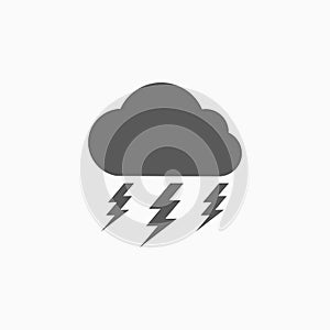 Cloud and thunder icon, weather, sky, season