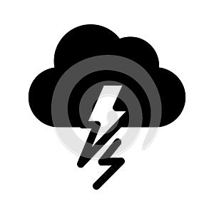 Cloud, thunder, storm, weather fully editable vector icon