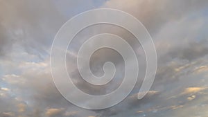 Cloud time lapse, white storm cumulus on sky