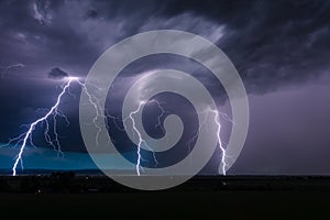 Lightning storm over Sturgis, South Dakota