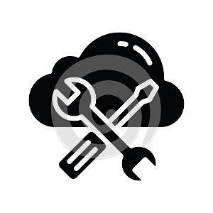 Cloud Tool vector solid Icon Design illustration. Cloud computing Symbol on White background EPS 10 File