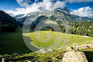 Cloud on the top of mountain