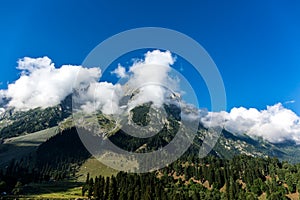 Cloud on the top of mountain