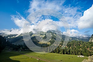 Cloud on the top of mountain
