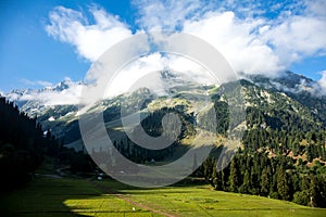 Cloud on the top of mountain
