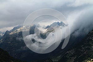 Cloud tops in the Benasque Valley