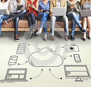 Cloud Transfer Data Connection Network Concept