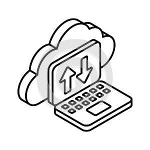 Cloud transfer isometric vector design isolated on white background