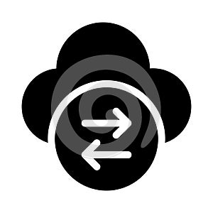 Cloud transfer vector glyph flat icon