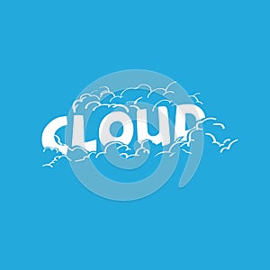 Cloud typographic. logo for Cloud. logo concept - vector