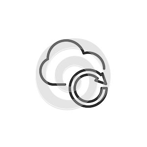 Cloud update line icon