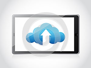 Cloud upload and arrow illustration design