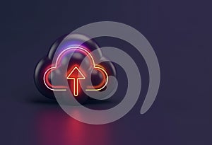 Cloud upload, data storage, database, cloud computing concept