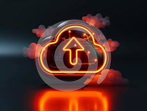 Cloud upload, data storage, database, cloud computing concept