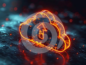 Cloud upload, data storage, database, cloud computing concept