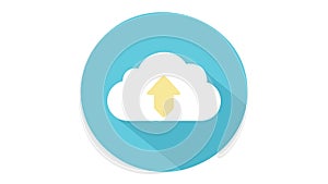Cloud upload data sync storage tech icon, vector design Generative AI