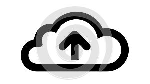 Cloud Upload Data Transfer Outline Icon Computing, vector design Generative AI