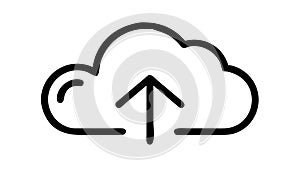 Cloud Upload Download Data Transfer Outline Icon, vector design Generative AI