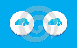 Cloud Upload & Download Icons Vector