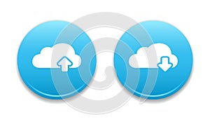 Cloud Upload & Download Round Icons