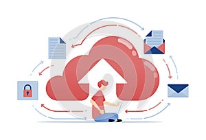 Cloud upload and download system for secure email and data backup