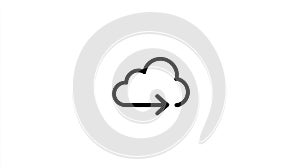 Cloud Upload Icon with Arrow, Data Transfer Symbol, Network Storage Symbol