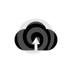 Cloud upload icon. Arrow up sign. File system. Technology background. App button. Vector illustration. Stock image.