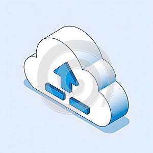 Cloud Upload Icon with Data Bars