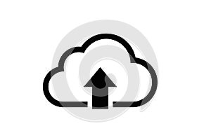 Cloud upload icon for data storage, backup, and network service Vector