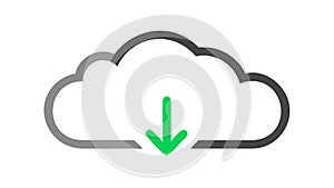 Cloud Upload Icon: Data Storage Flat Design, vector design Generative AI